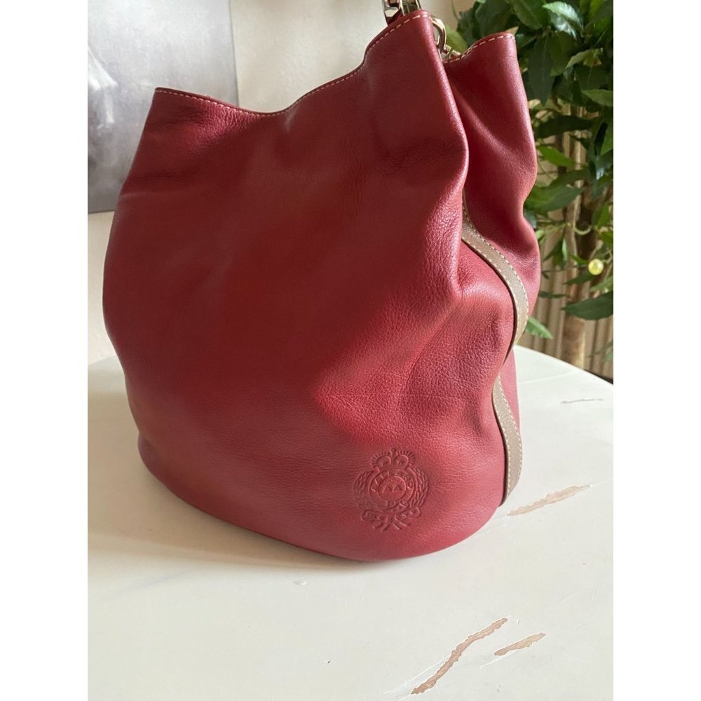 Allard Megeve Like New Made in Italy Carmine Red Bucket Style Leather Bag - Picture 3 of 16